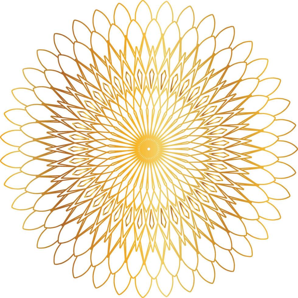 Royal mandala pattern with golden gradient vector