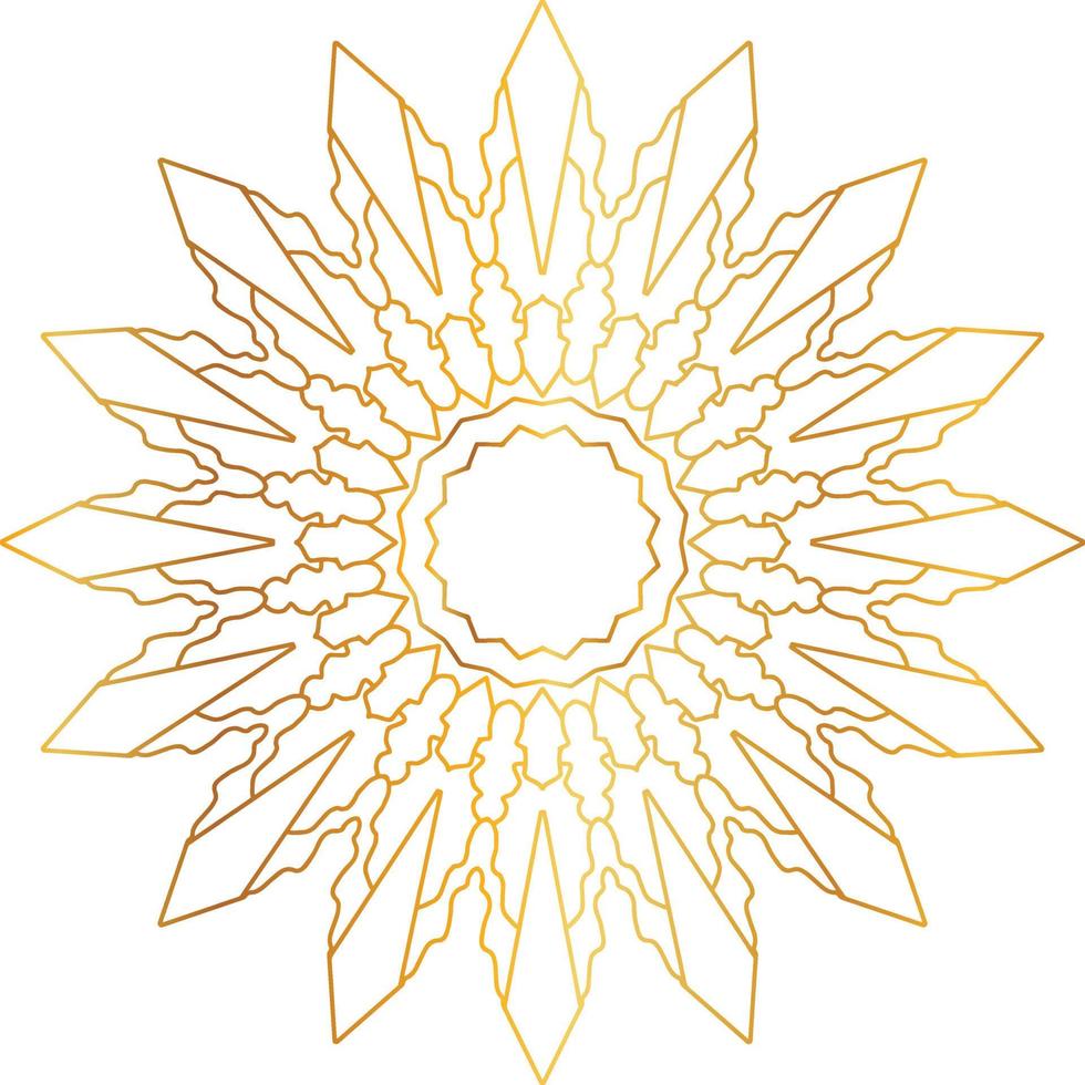 Royal mandala pattern with golden gradient vector