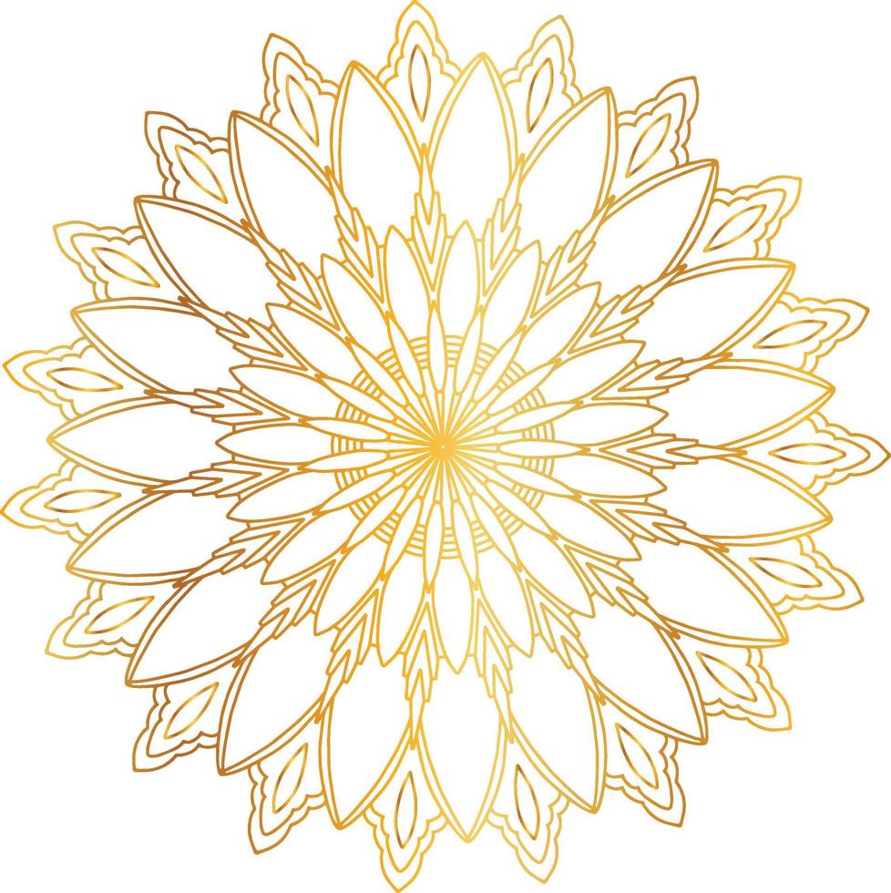 diseño de mandala real con degradado dorado, fondo, patrón vector