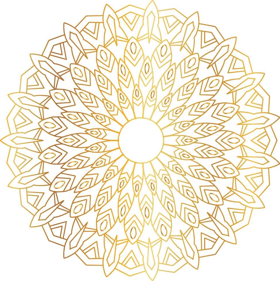 Royal Mandala design with golden gradient, background, pattern vector