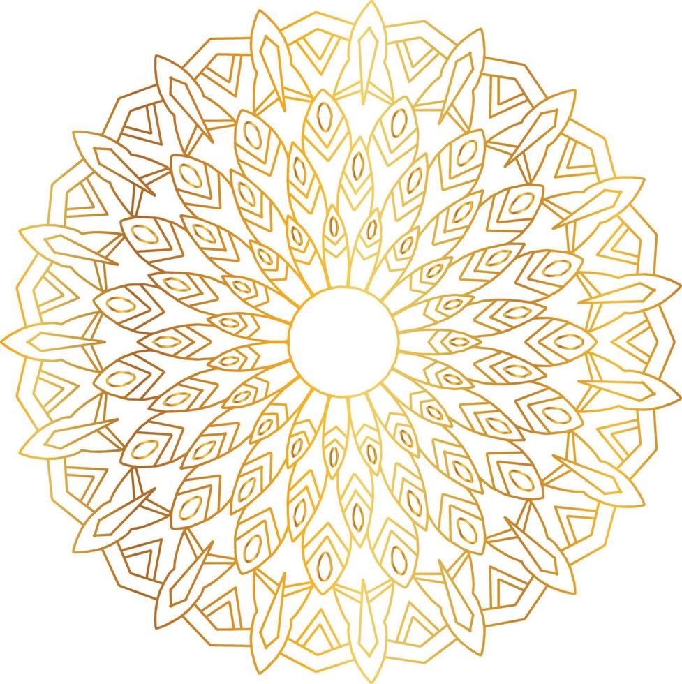 diseño de mandala real con degradado dorado, fondo, patrón vector