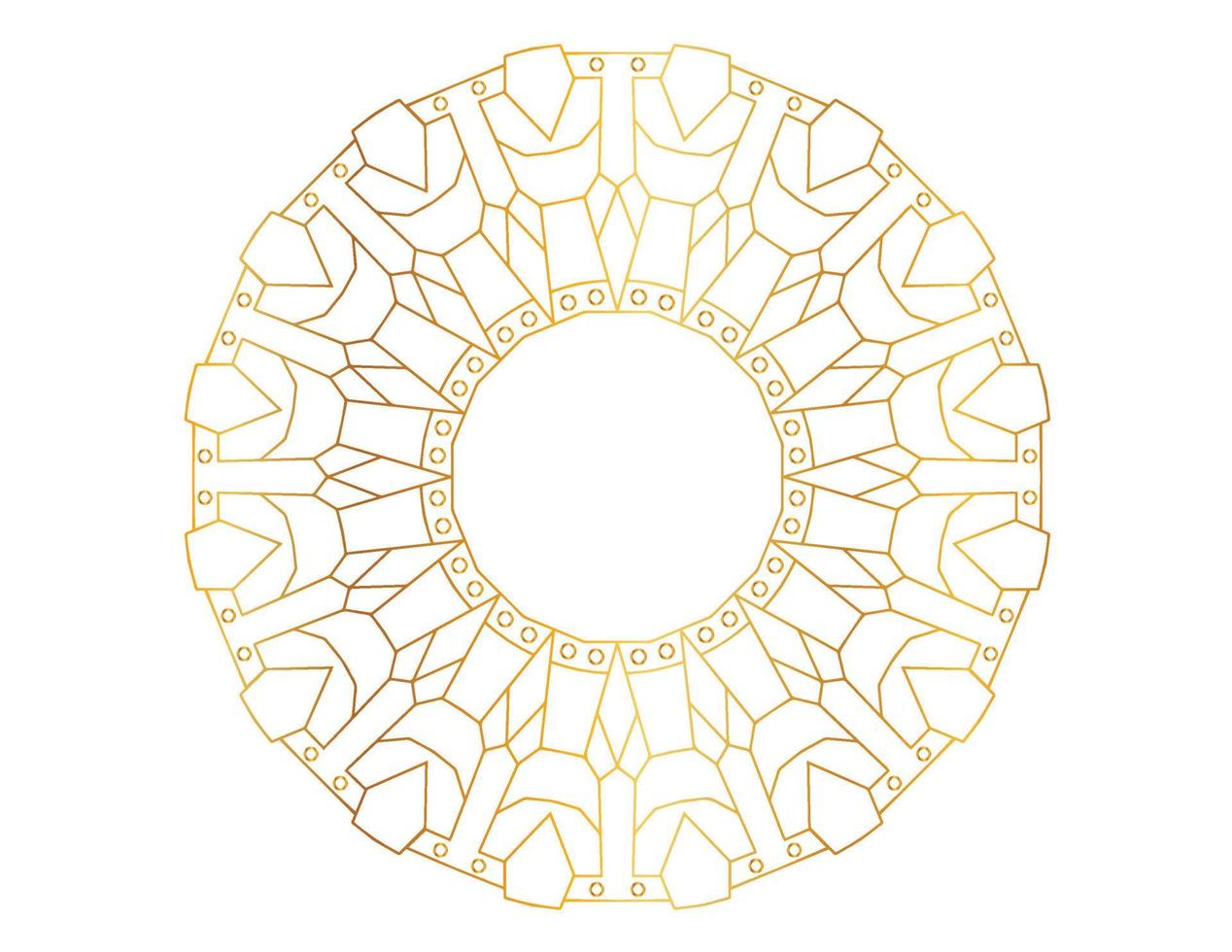 Mandala art with golden gradient and pattern vector