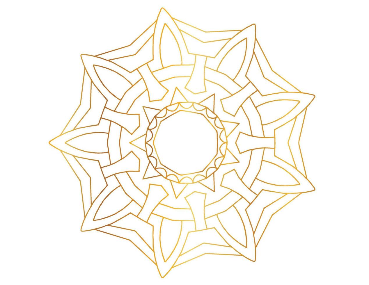 Mandala Art with golden gradient, designing, background, vector