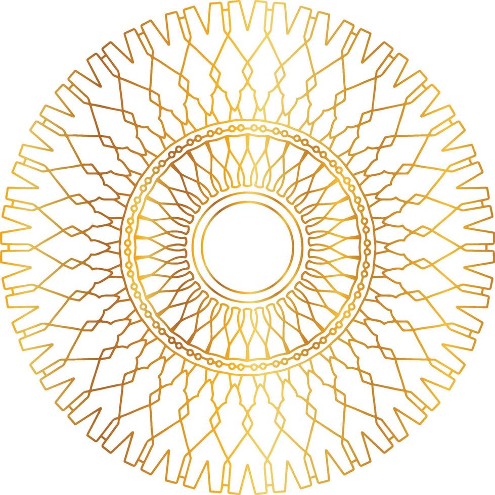 Mandala art with golden gradient and royal design vector