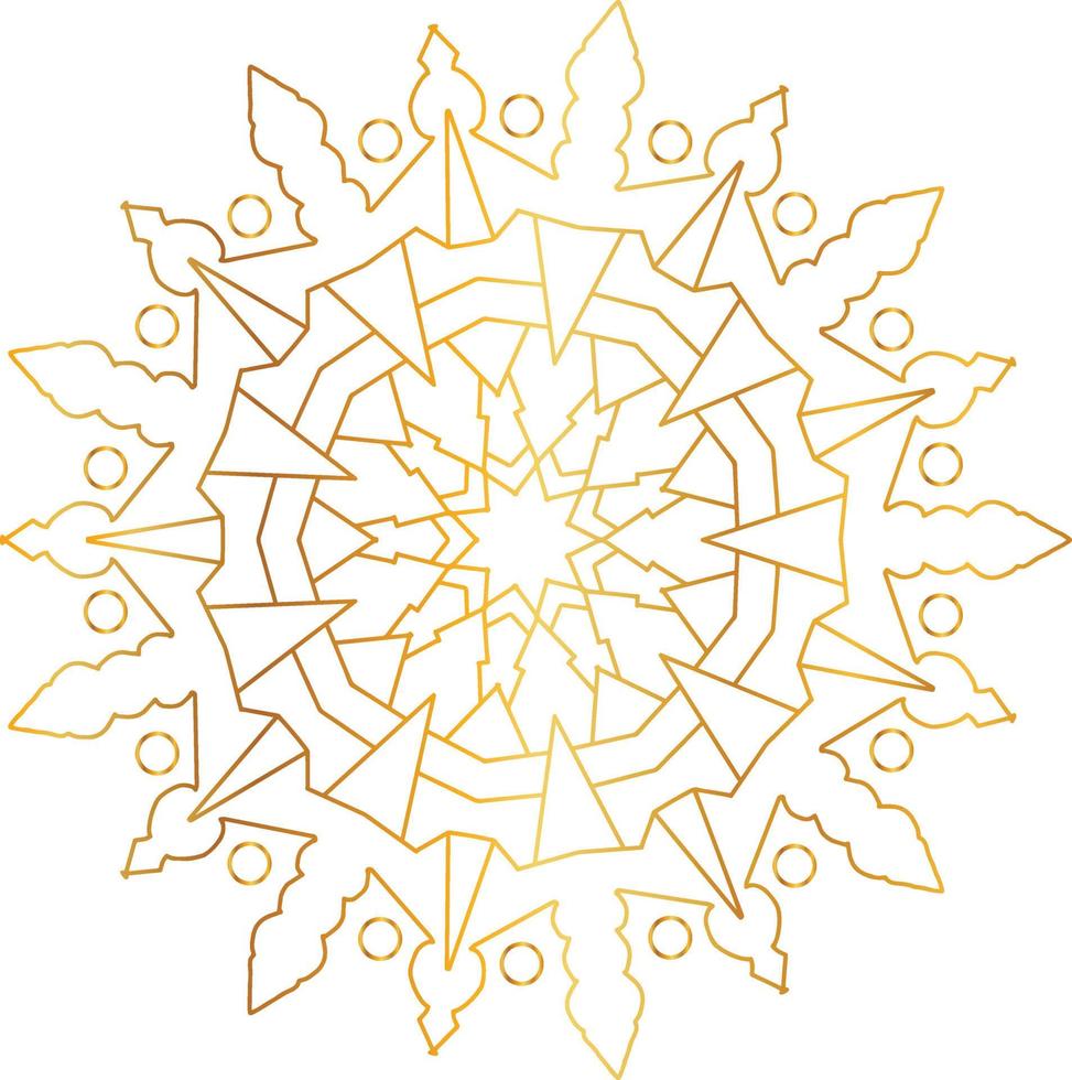 Mandala art with golden gradient and royal design vector