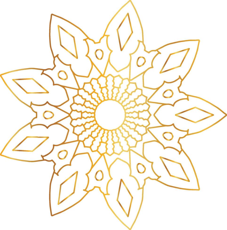 Mandala art with golden gradient and royal design vector