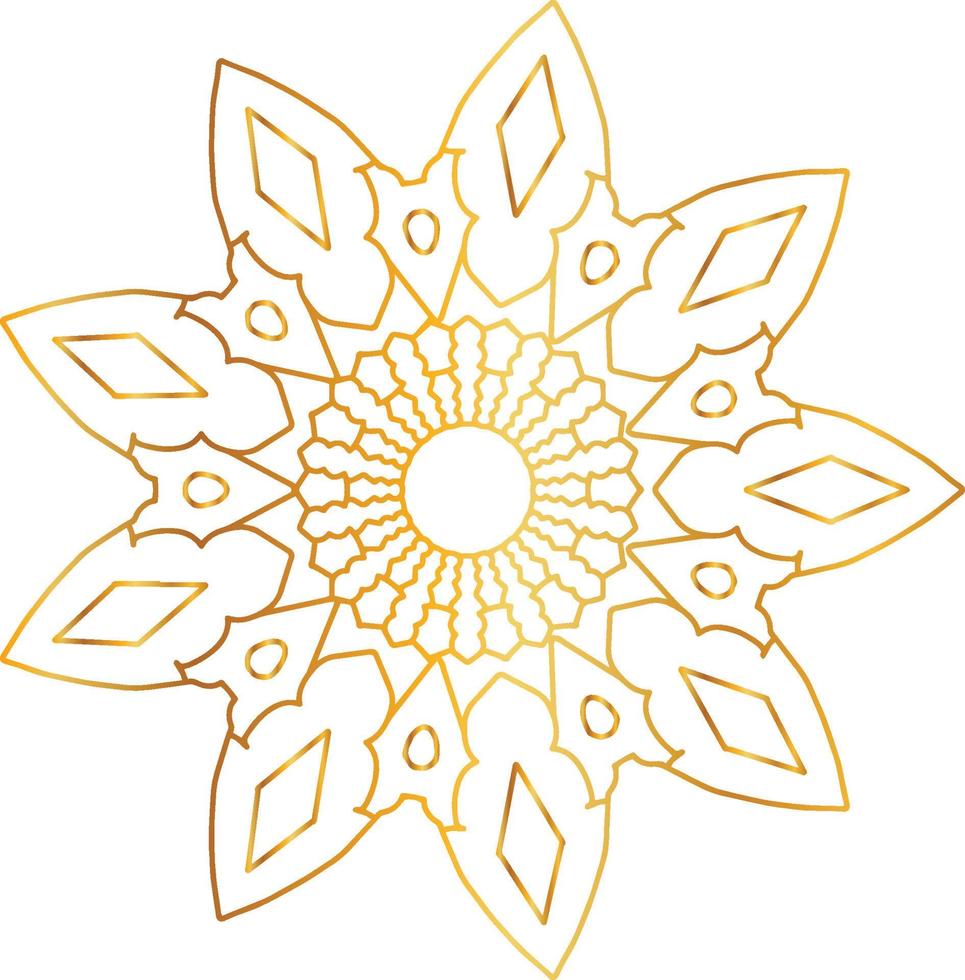 Mandala art with golden gradient and royal design vector