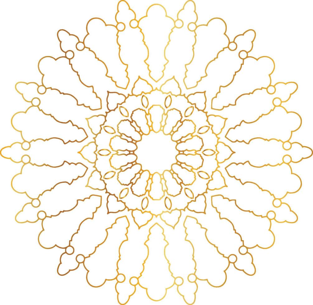 Mandala art with golden gradient and royal design vector