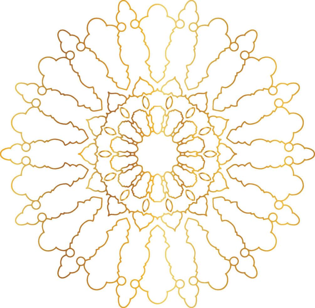 arte mandala con degradado dorado y diseño real vector