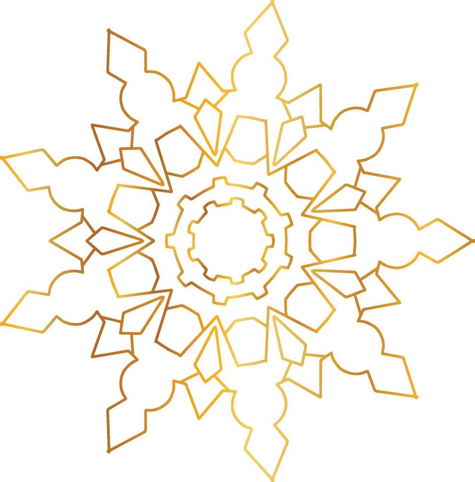 arte mandala con degradado dorado y diseño real vector