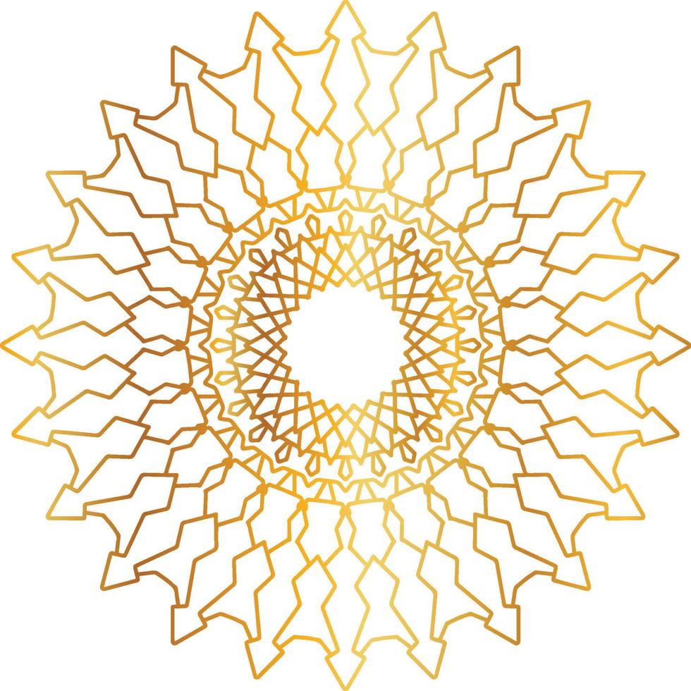Mandala art with golden gradient and royal design vector