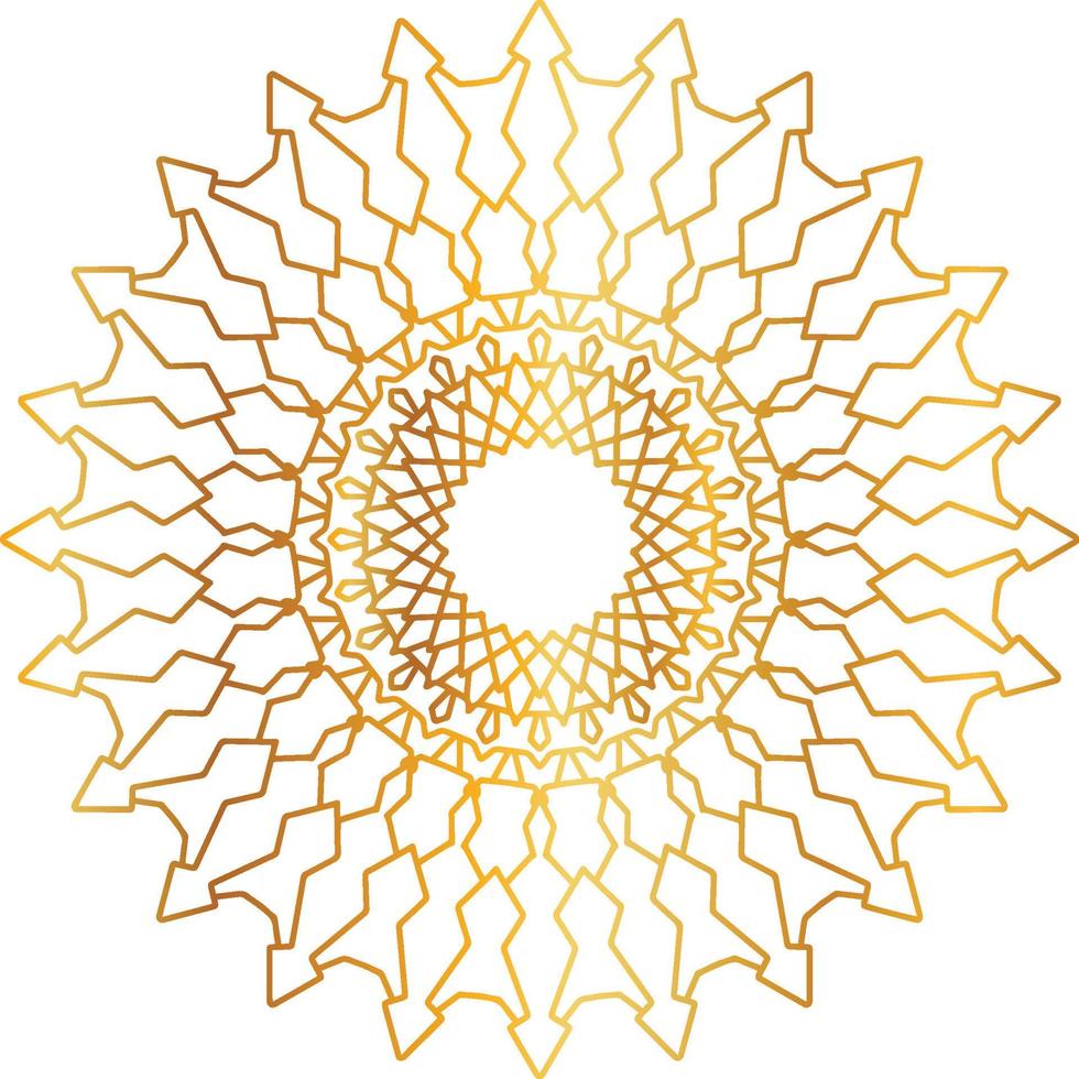 Mandala art with golden gradient and royal design vector