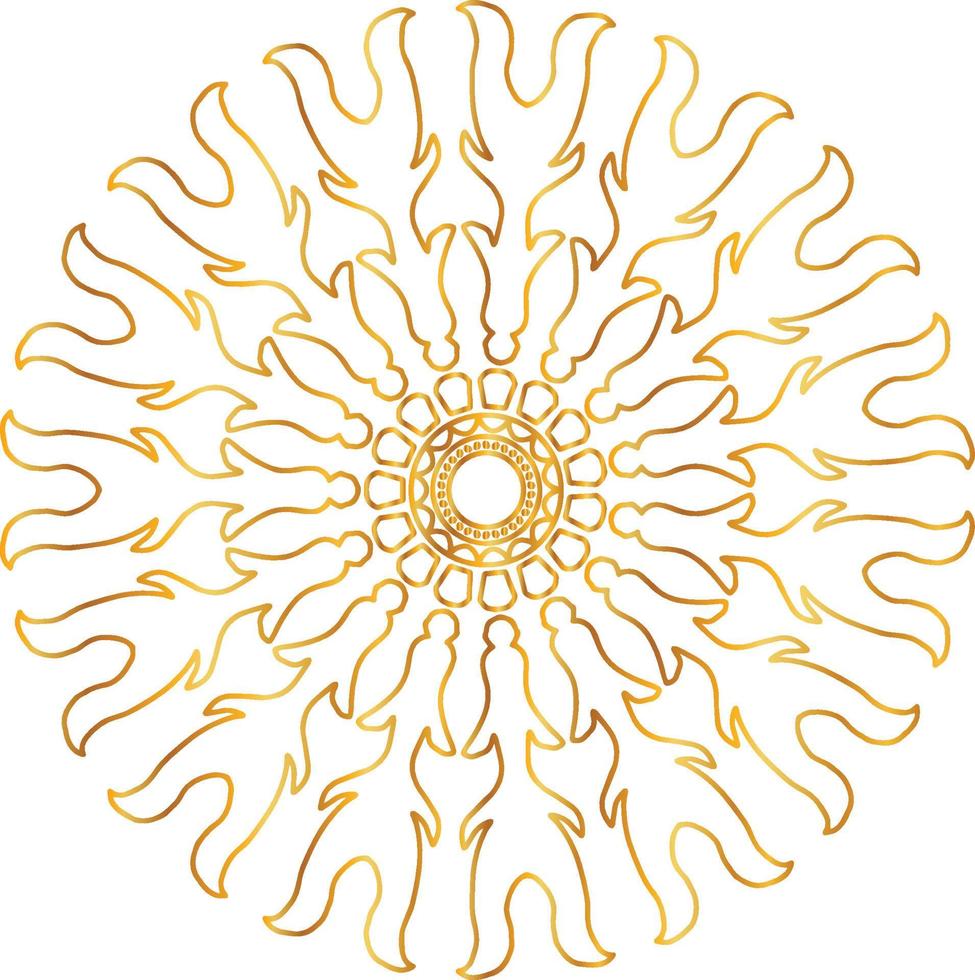 Mandala art with golden gradient and royal design vector