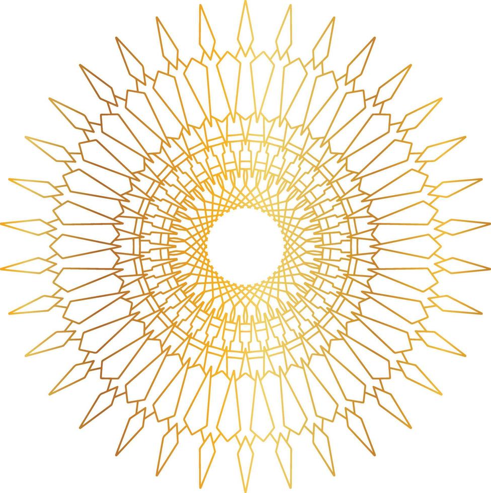 Mandala art with golden gradient and royal design vector