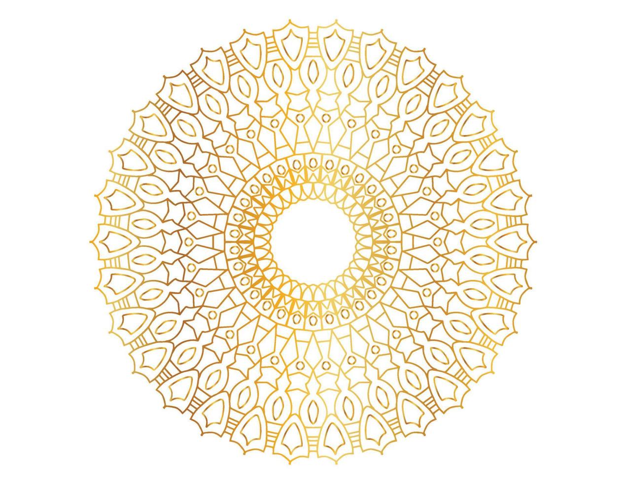 Mandala art with golden gradient and pattern vector