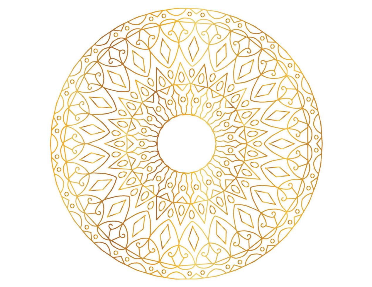 Mandala art with golden gradient and pattern vector
