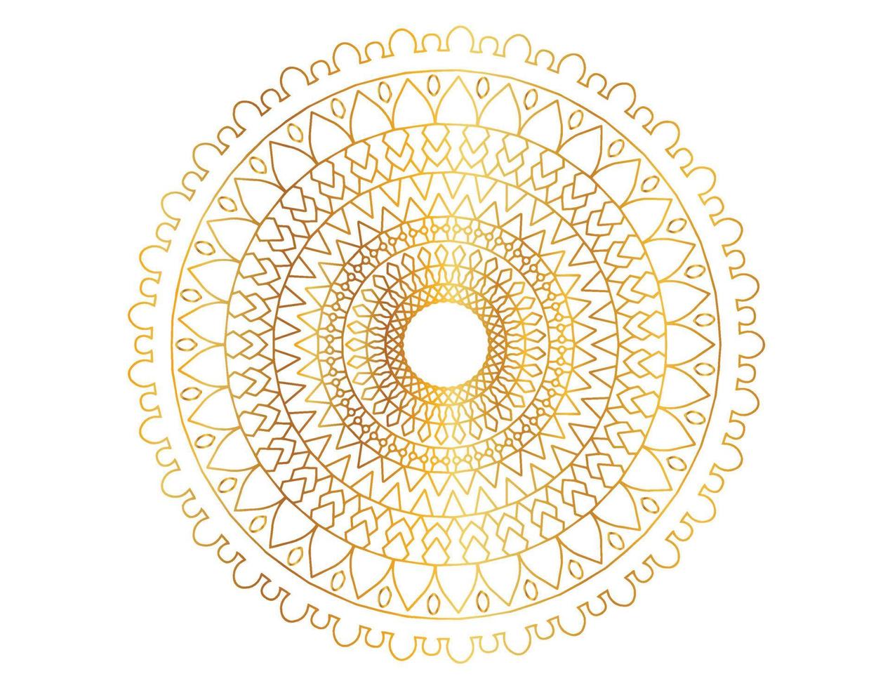 Mandala Art with golden gradient, designing, background, vector