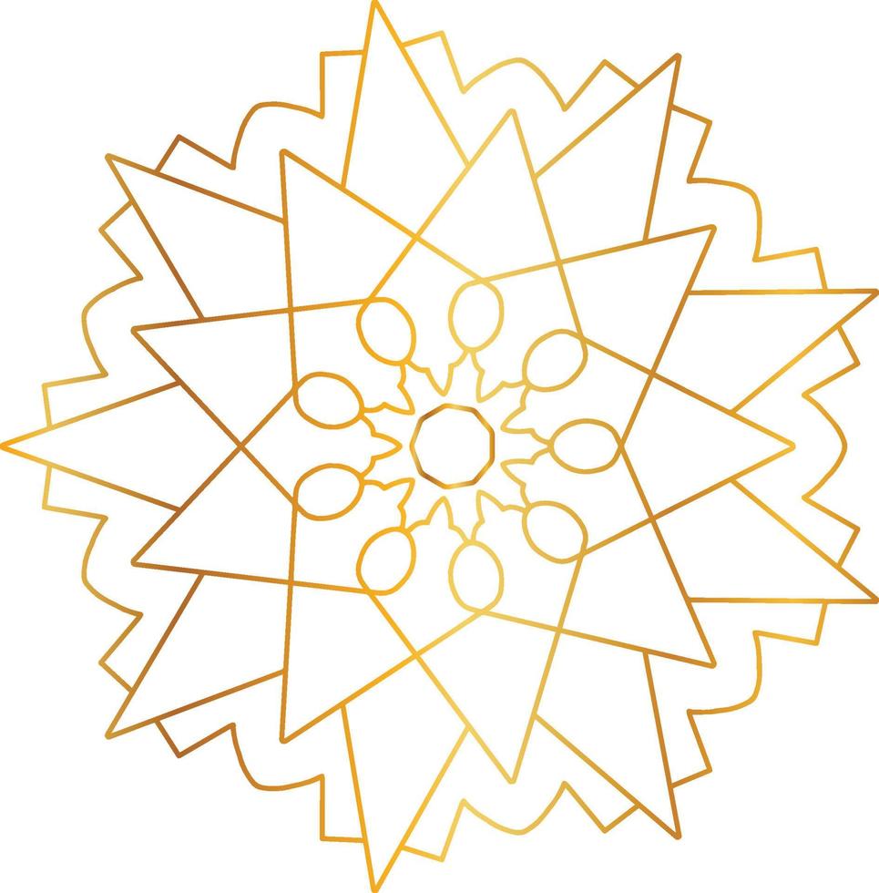 arte mandala con degradado dorado y diseño real vector