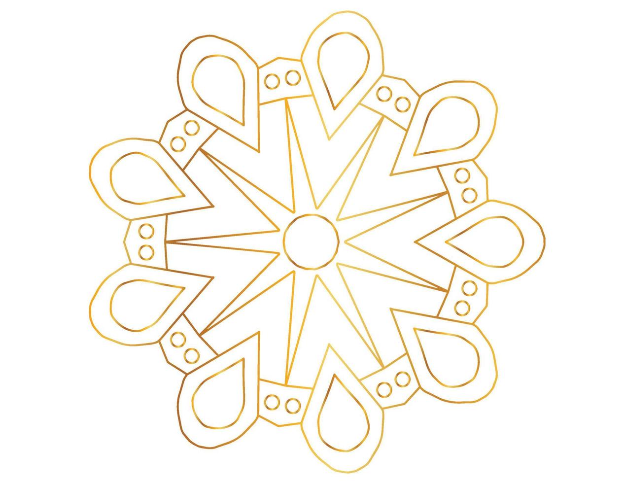 diseño de mandala degradado dorado con arte real vector