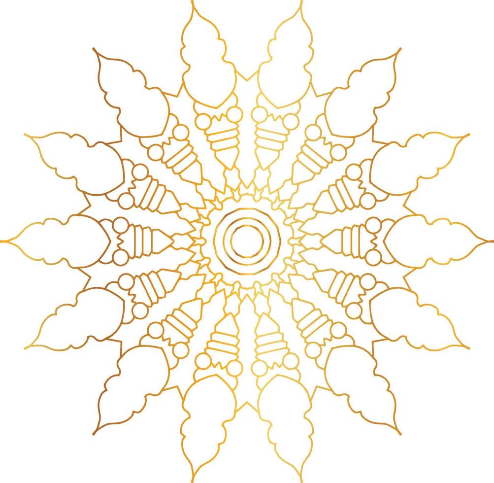 Mandala art with golden gradient and royal design vector