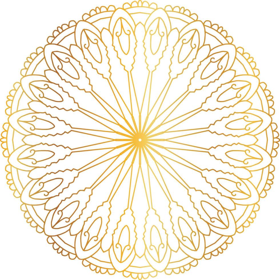 Royal mandala pattern with golden gradient vector