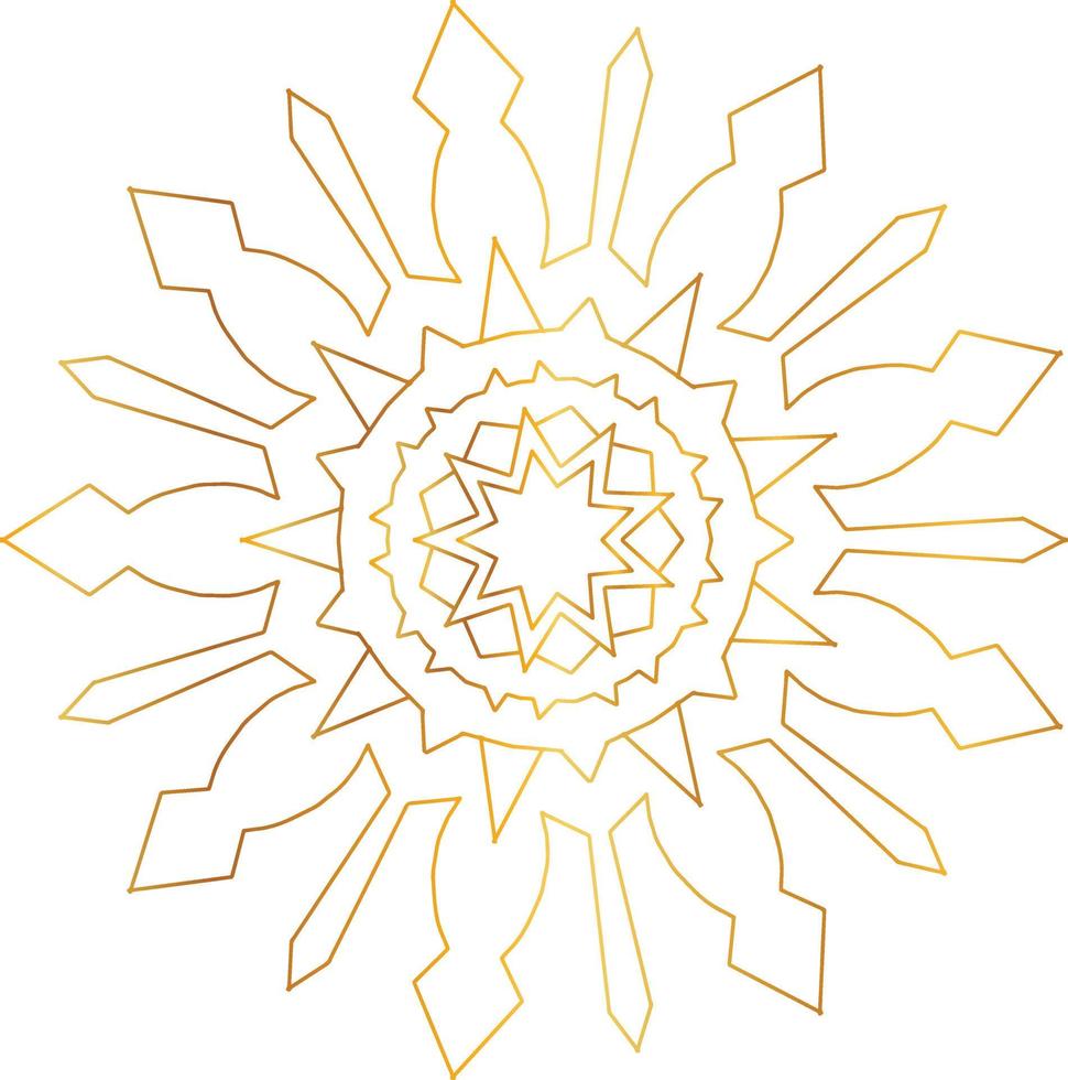 Royal mandala pattern with golden gradient vector