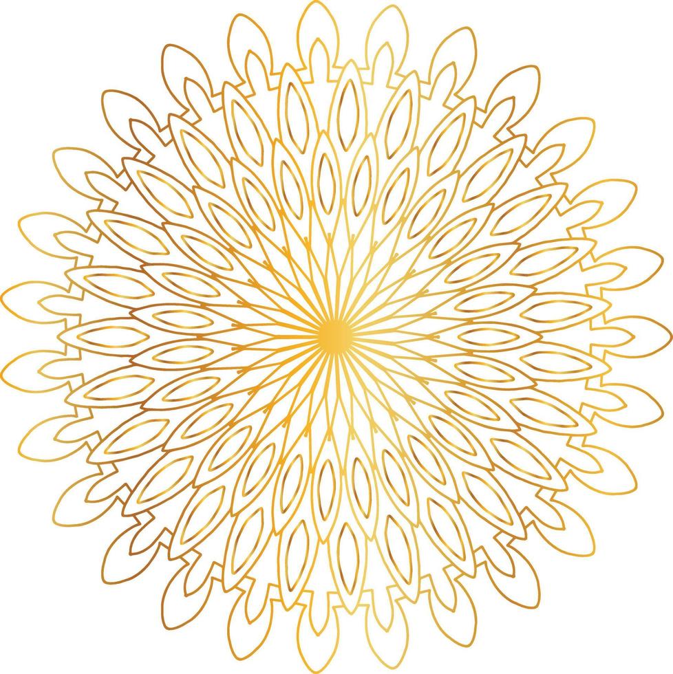 Royal mandala pattern with golden gradient vector