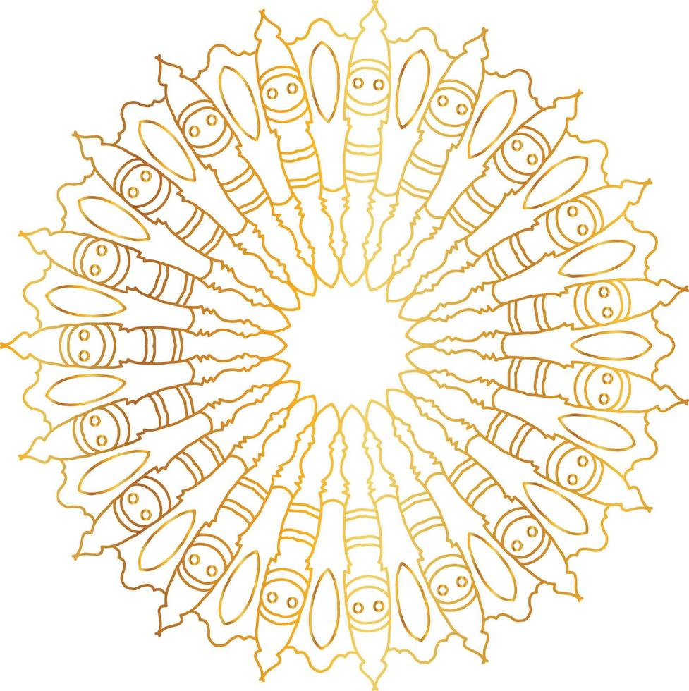 Royal mandala pattern with golden gradient vector