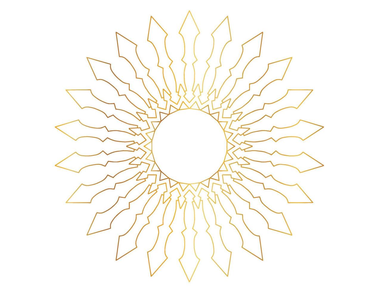 Mandala art with golden gradient and pattern vector