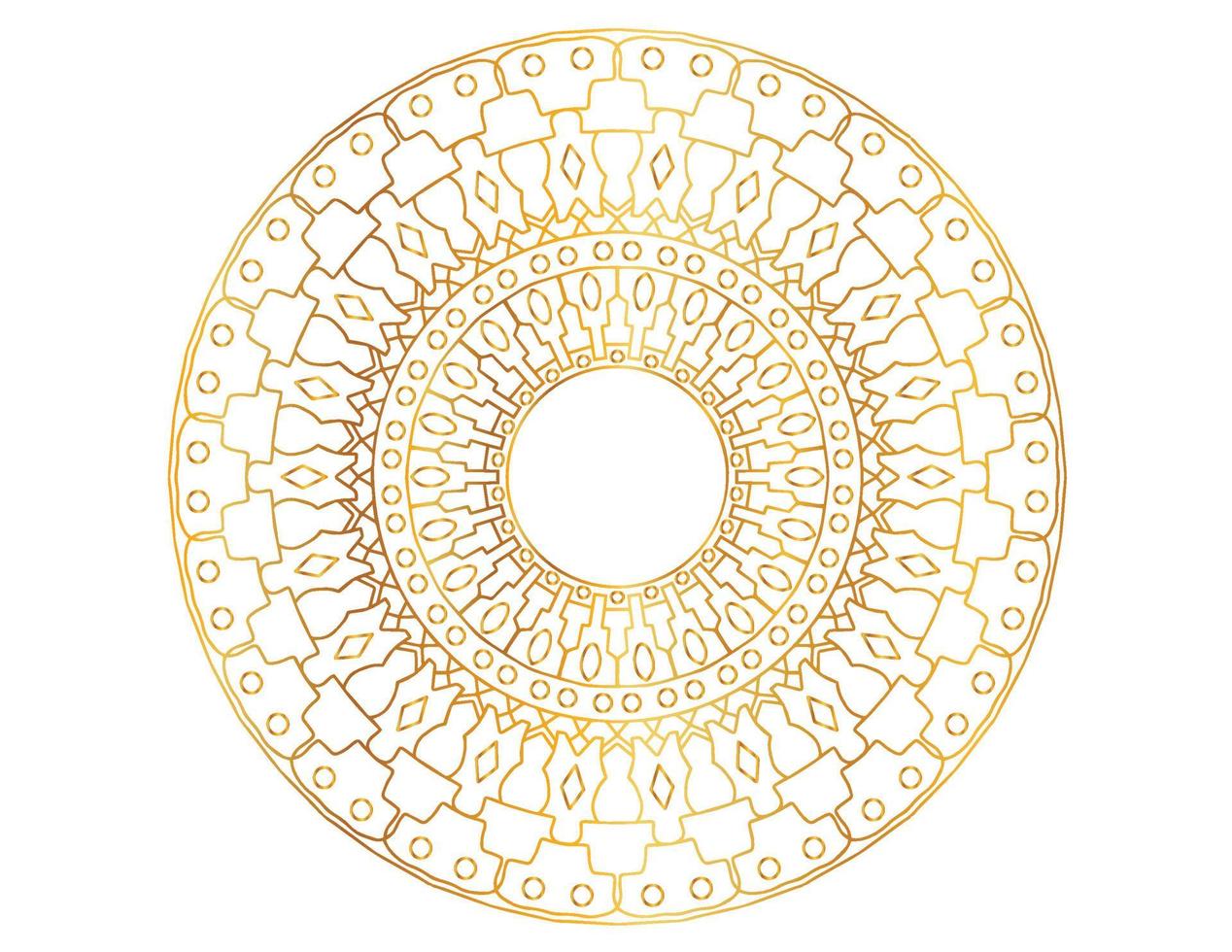 Mandala art with golden gradient and pattern vector