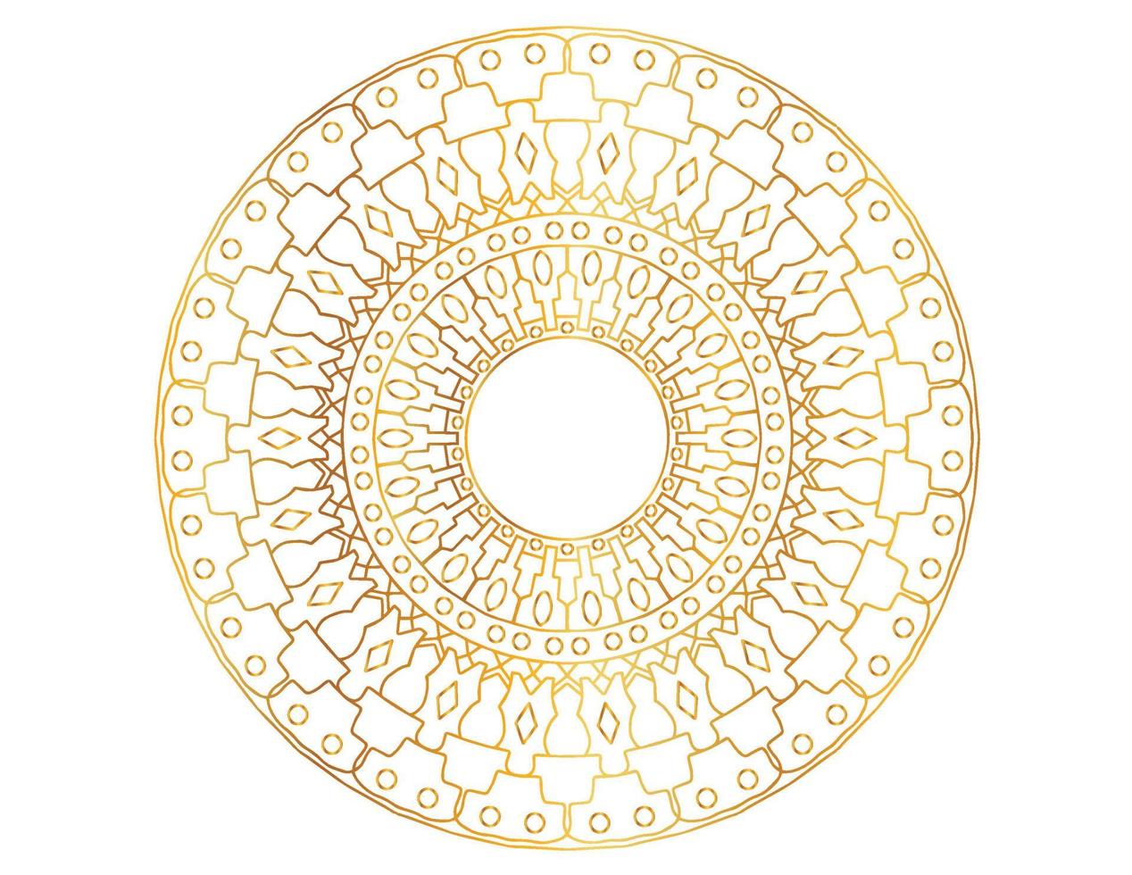 arte mandala con degradado dorado y patrón vector