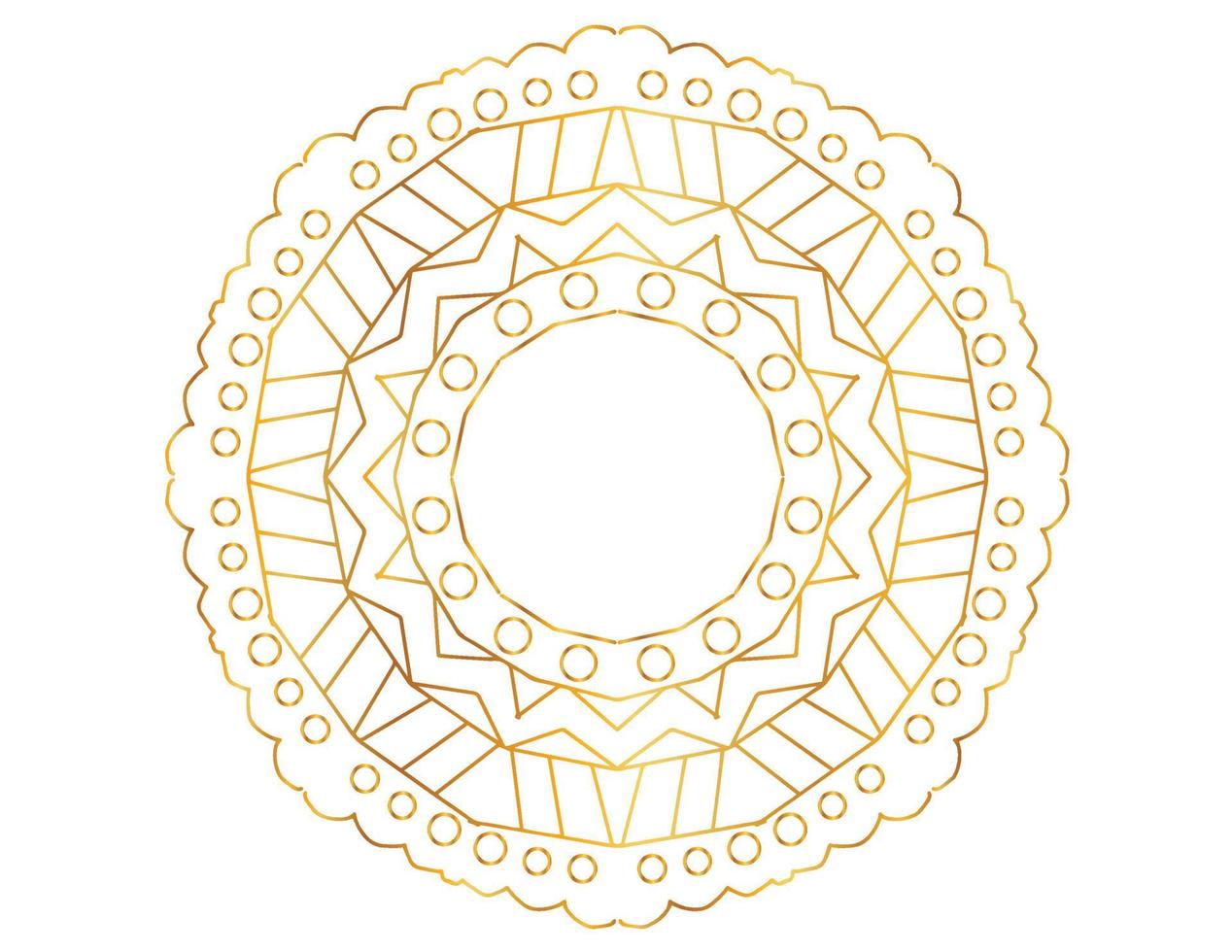 Mandala art with golden gradient and pattern vector