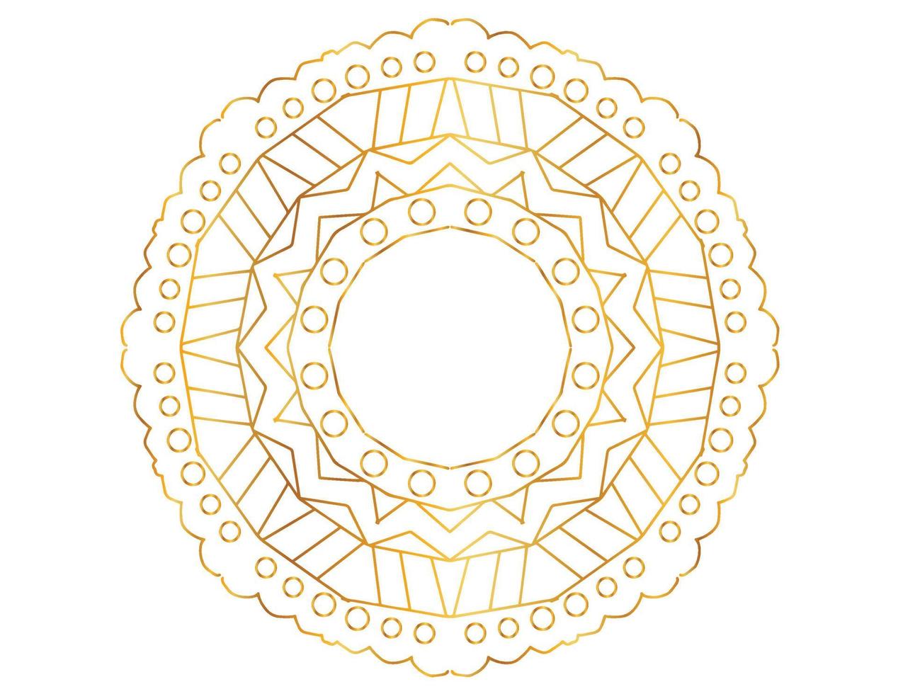 Mandala art with golden gradient and pattern vector