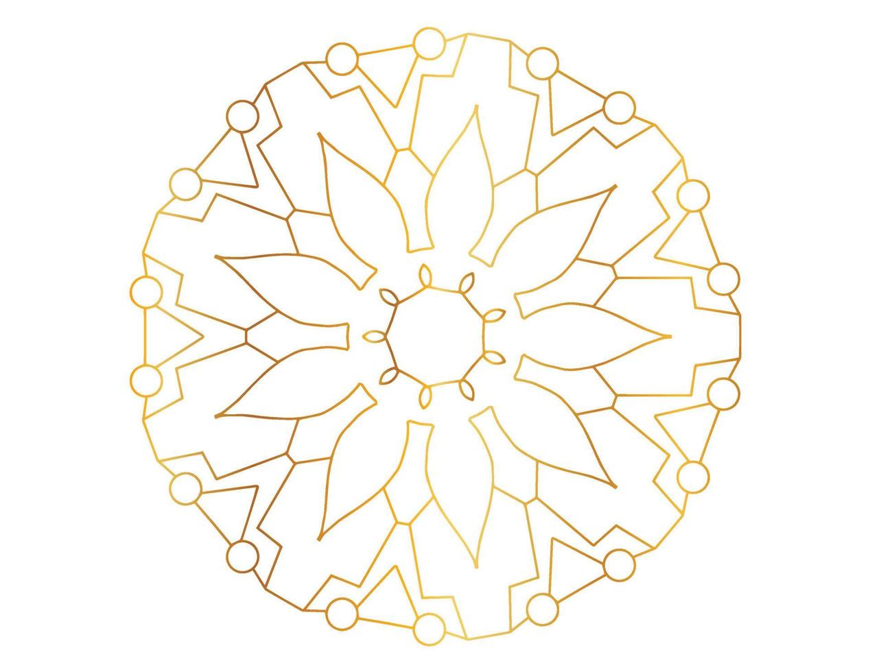 Mandala Art with golden gradient, designing, background, vector