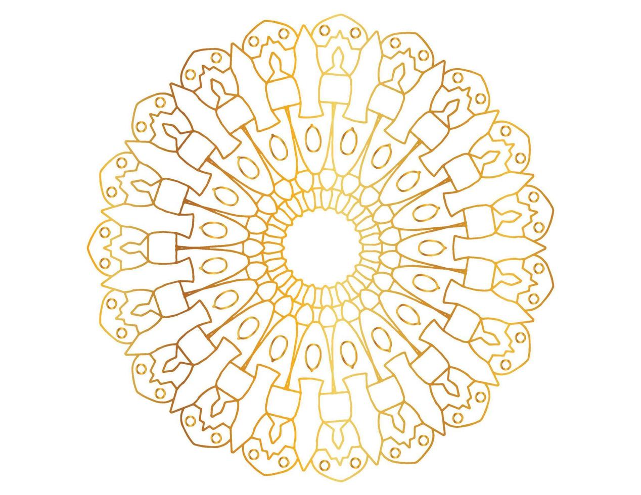 Mandala Art with golden gradient, designing, background, vector