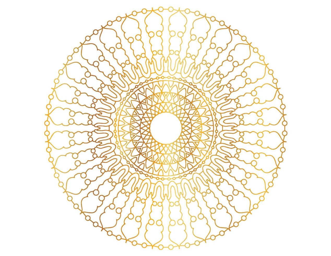 Mandala Art with golden gradient, designing, background, vector