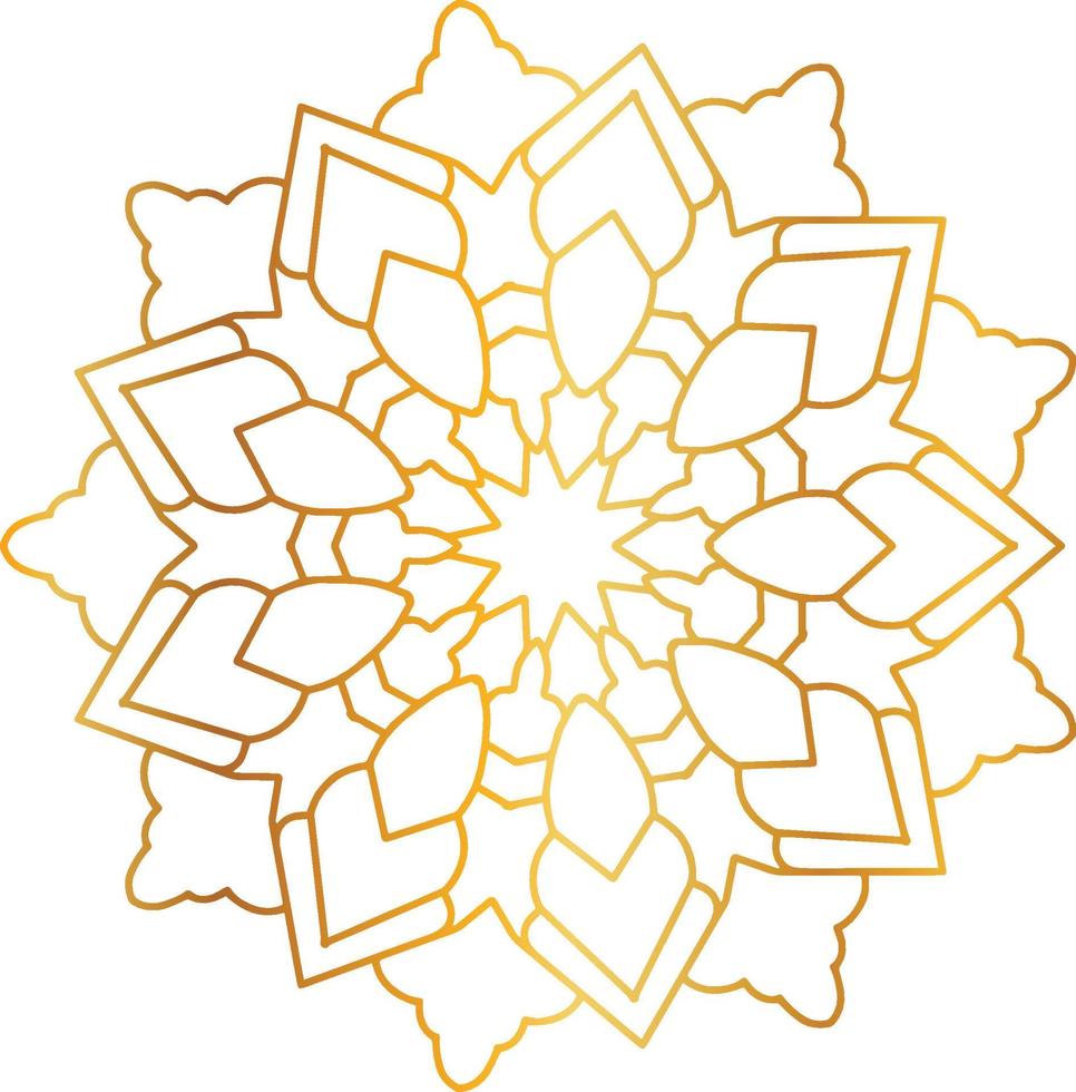 Mandala art with golden gradient and royal design vector