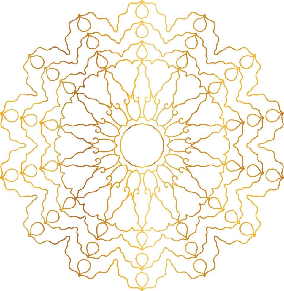 Mandala art with golden gradient and royal design vector