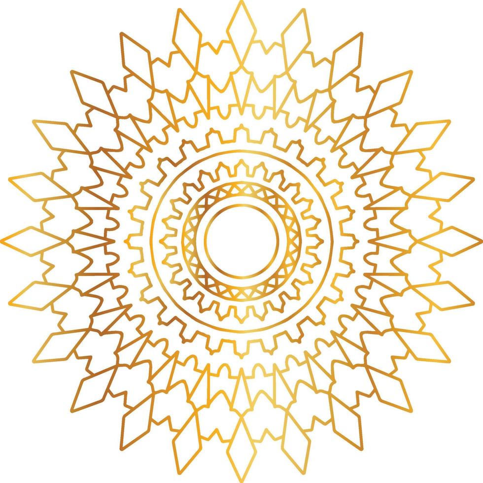 Mandala art with golden gradient and royal design vector
