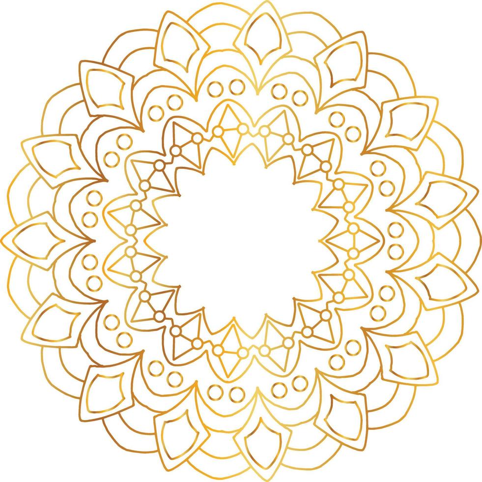 Mandala art with golden gradient and royal design vector