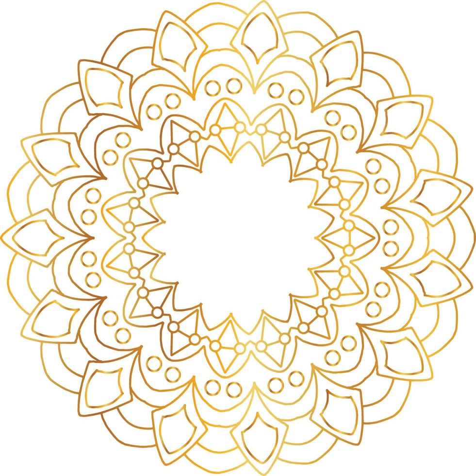 Mandala art with golden gradient and royal design vector