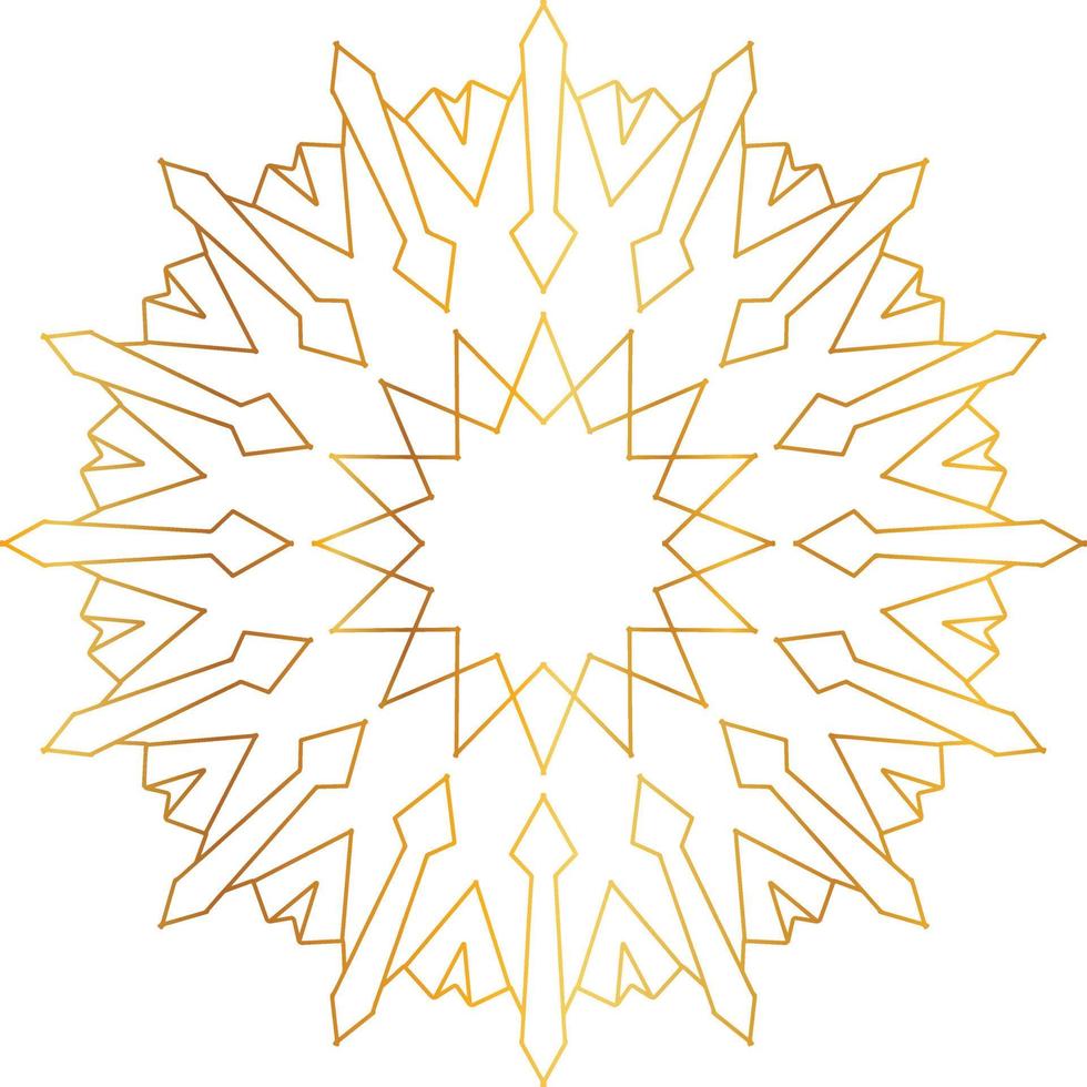 Royal mandala pattern with golden gradient vector