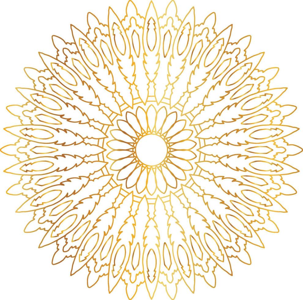 Royal mandala pattern with golden gradient vector