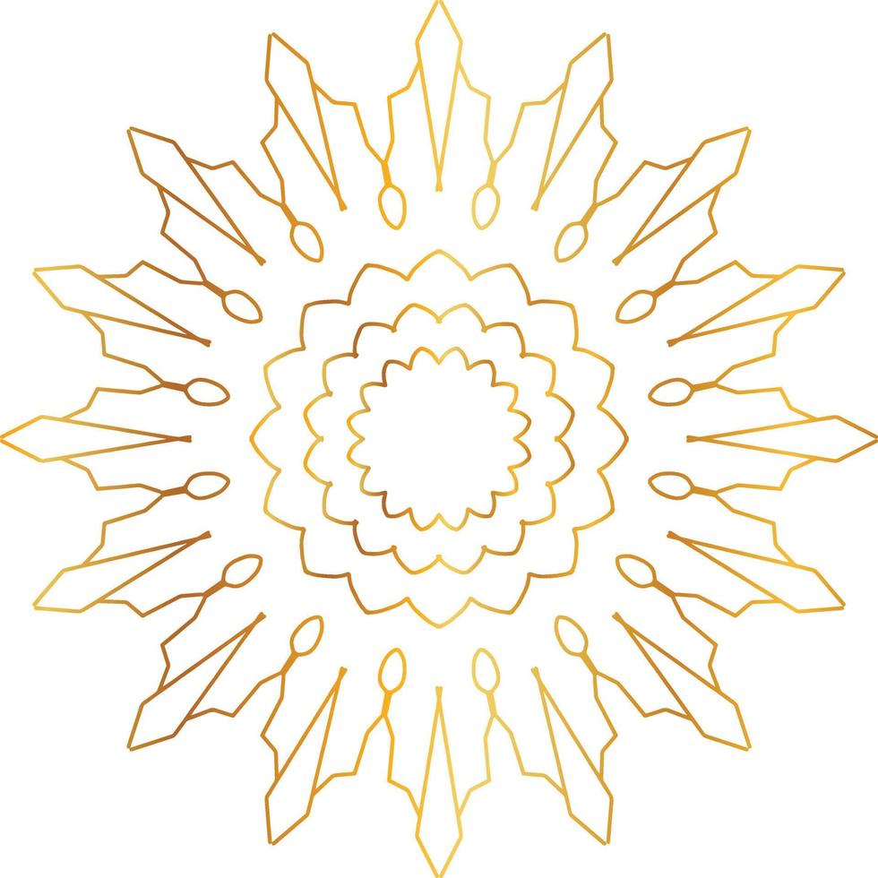 Royal mandala pattern with golden gradient vector
