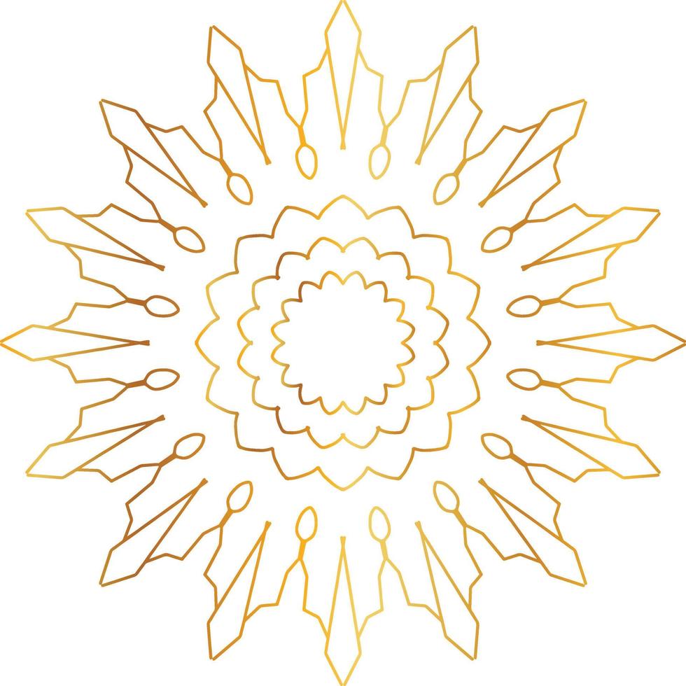 Royal mandala pattern with golden gradient vector