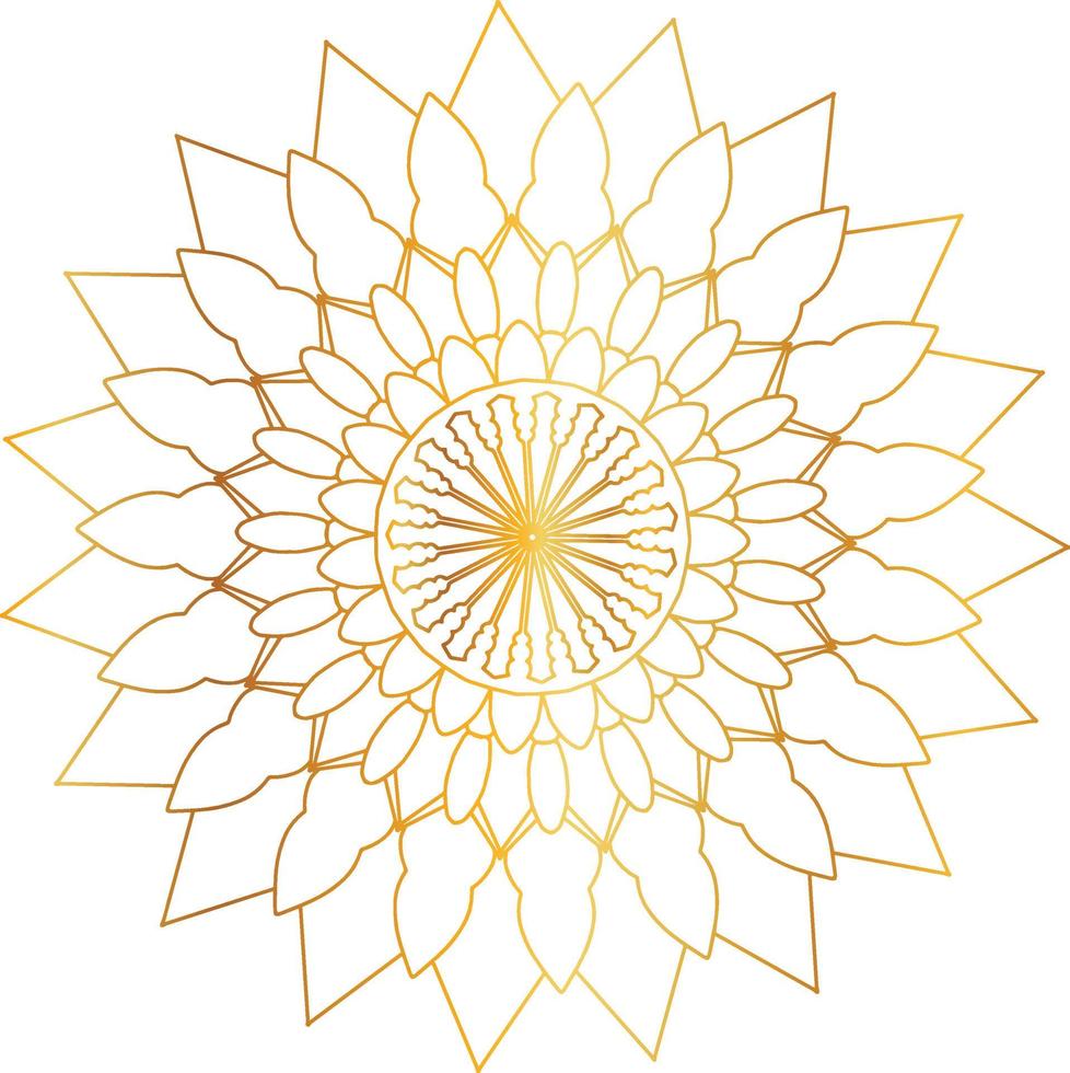 diseño de mandala real con degradado dorado, fondo, patrón vector