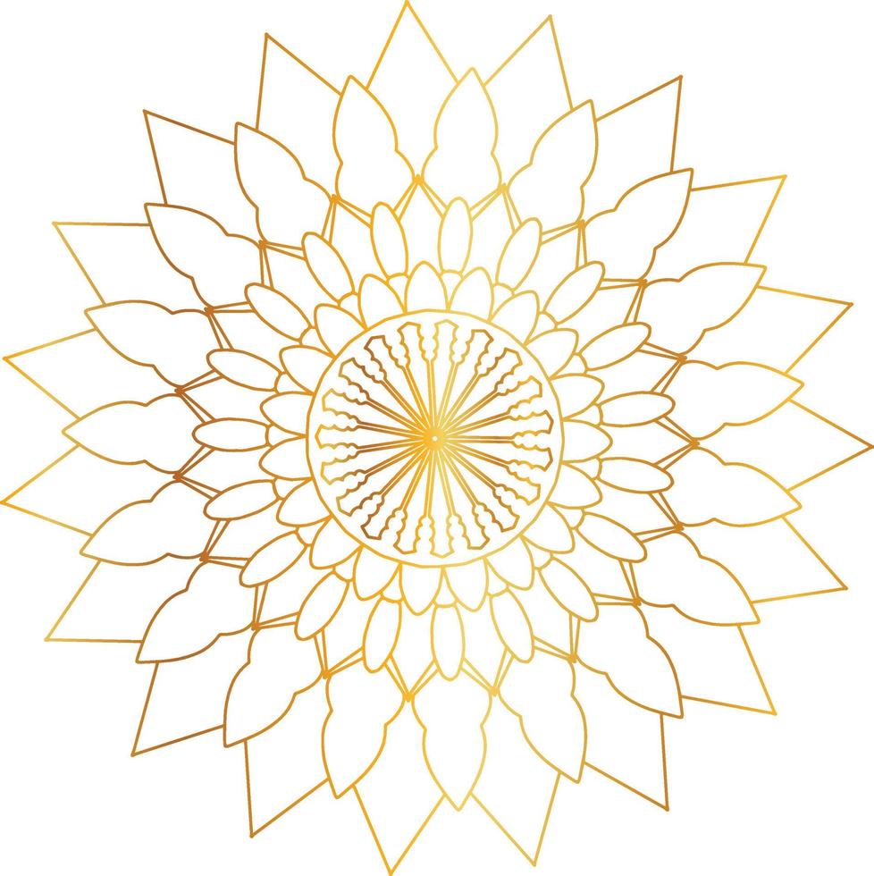 Royal Mandala design with golden gradient, background, pattern vector