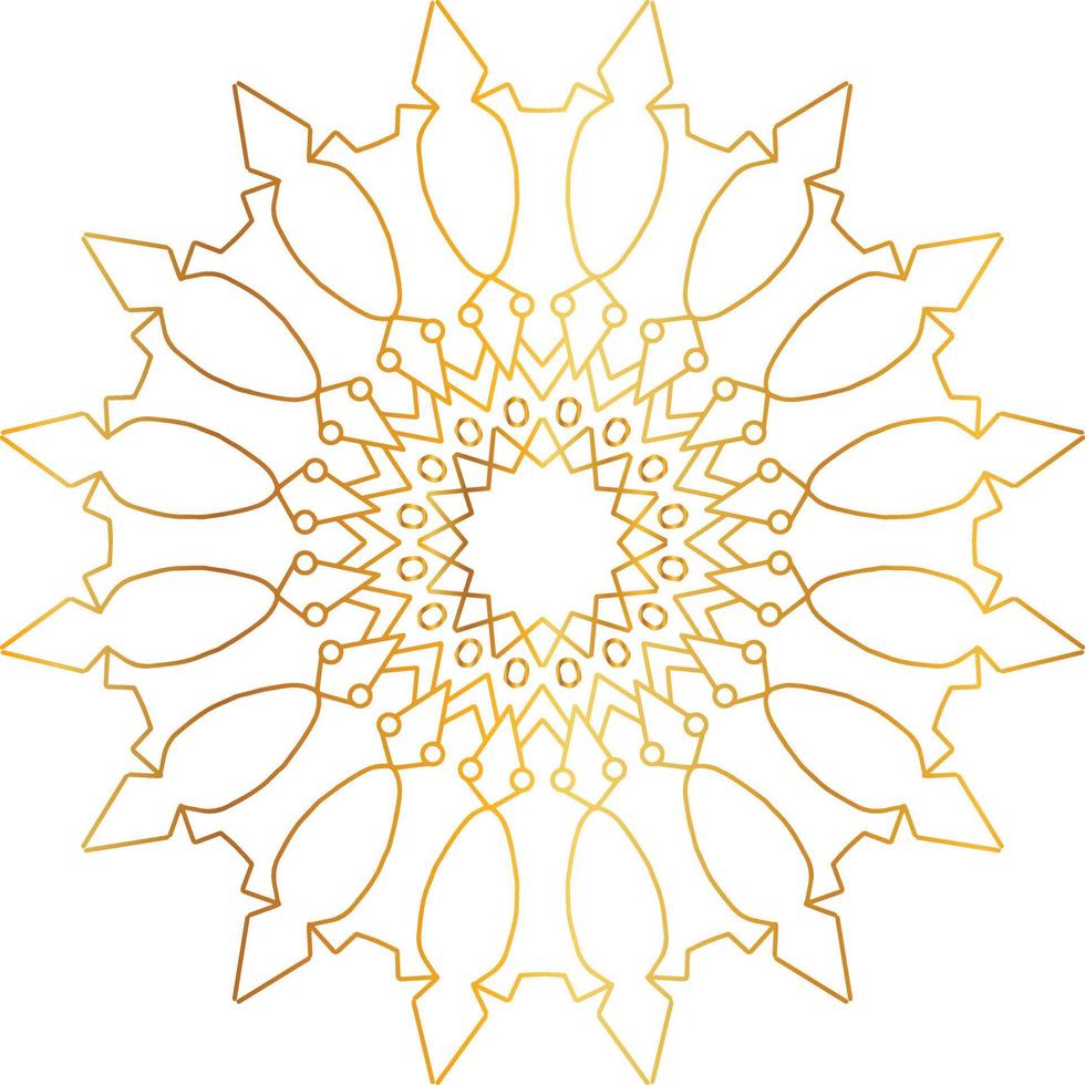 Royal mandala pattern with golden gradient vector