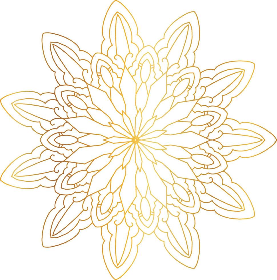 Royal Mandala design with golden gradient, background, pattern vector