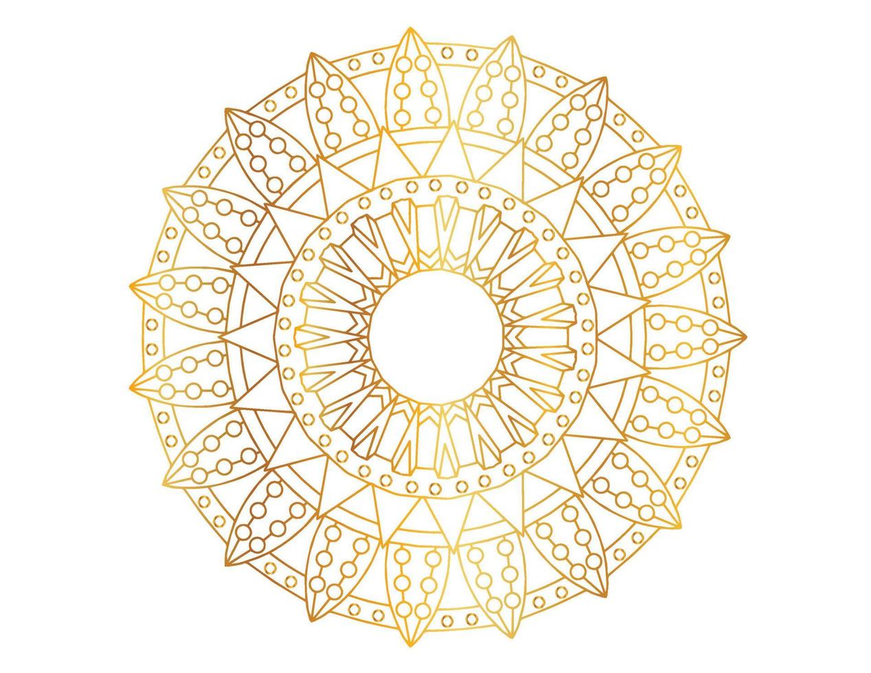 Mandala art with golden gradient and pattern vector